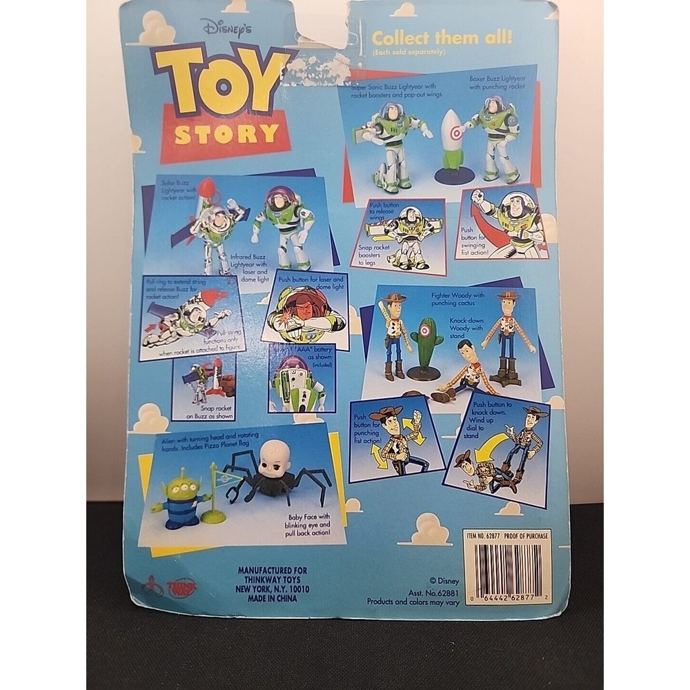 Toy Story Knock-Down Woody Action Figure ThinkWay Disney Pixar 1995 NEW Vintage - Picture 4 of 5